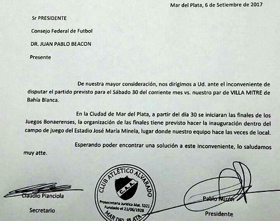 Carta Alvarado consejo