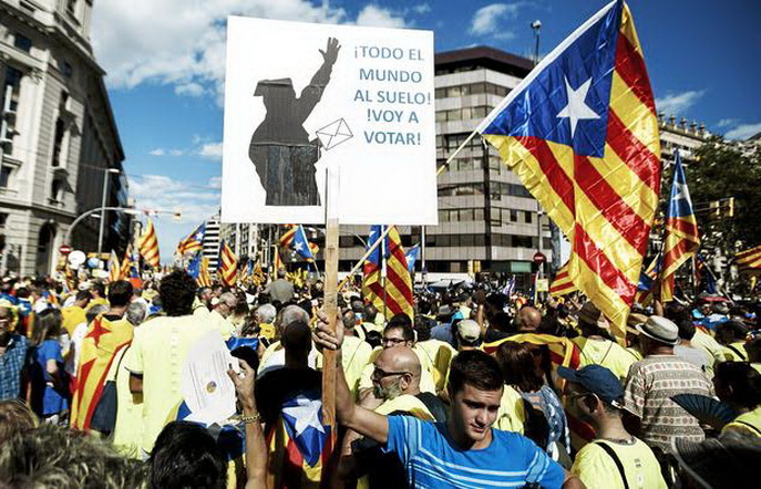 Alberto Di Lolli 11/9/17, Barcelona, Cataluna. Diada nacional de Cataluna, reivindicando el referendum sobre la independencia del 1 de octubre. ///NO UTILIZAR SIN PERMISO DE FOTOGRAFIA ///